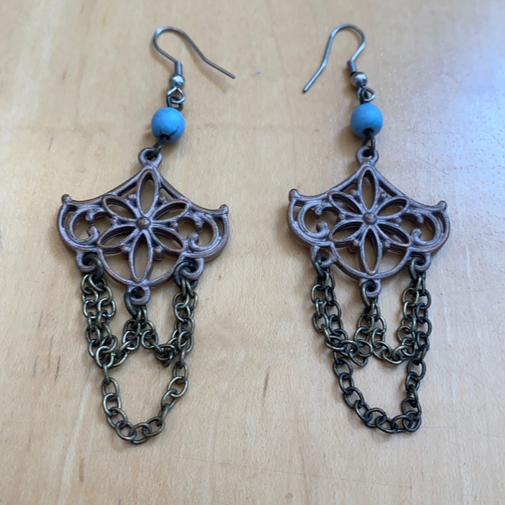 Drop Down Chain Boho Earrings